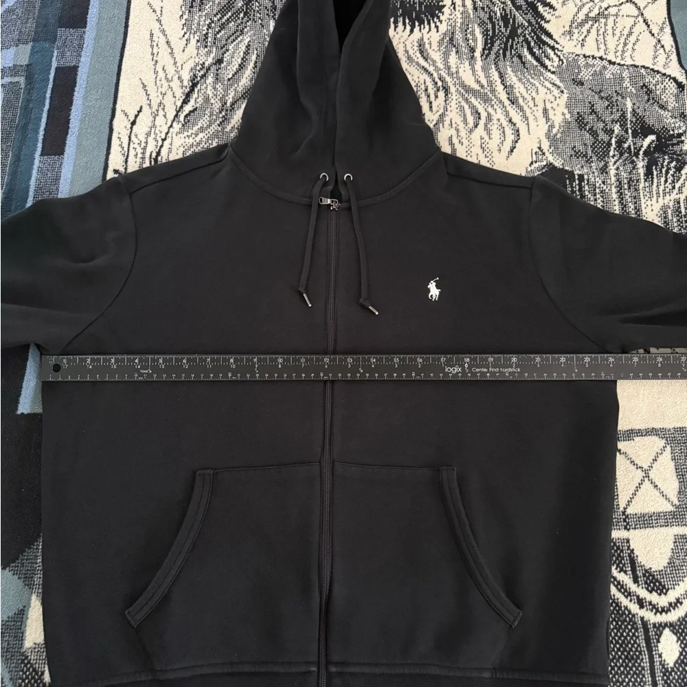 Polo by Ralph Lauren Black Zip-Up Hoodie with White Pony